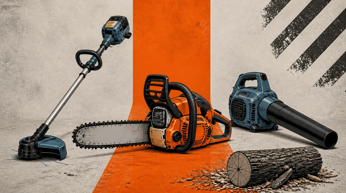 Outdoor Power Equipment head-to-head testing illustration